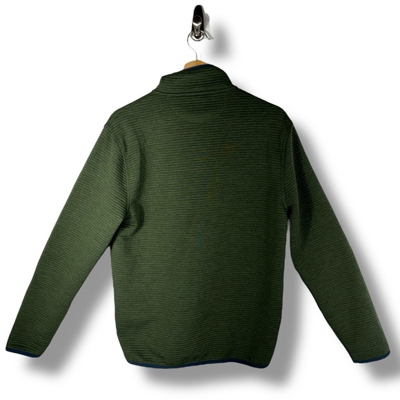 J Crew Factory Authentic Fleece Quilted Knit Pullover, Olive Green, Size Small - Picture 11 of 11